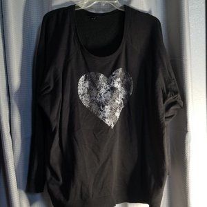 Torrid Black Fleece Heart Sweatshirt